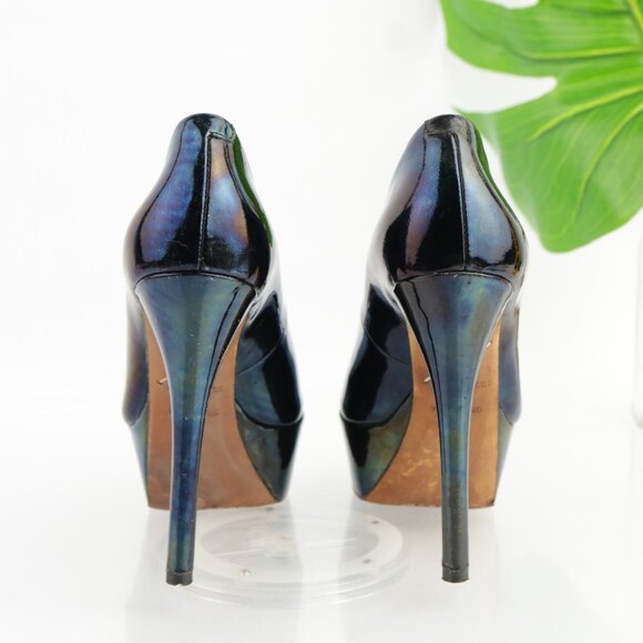Brian Atwood Womens Bambola Pumps Size 6 Black Color Change Platform Heel Shoes - Picture 4 of 15